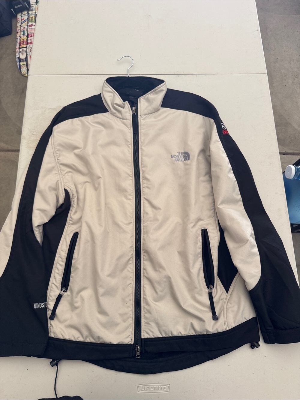 The North Face Beige and Black Softshell Jacket